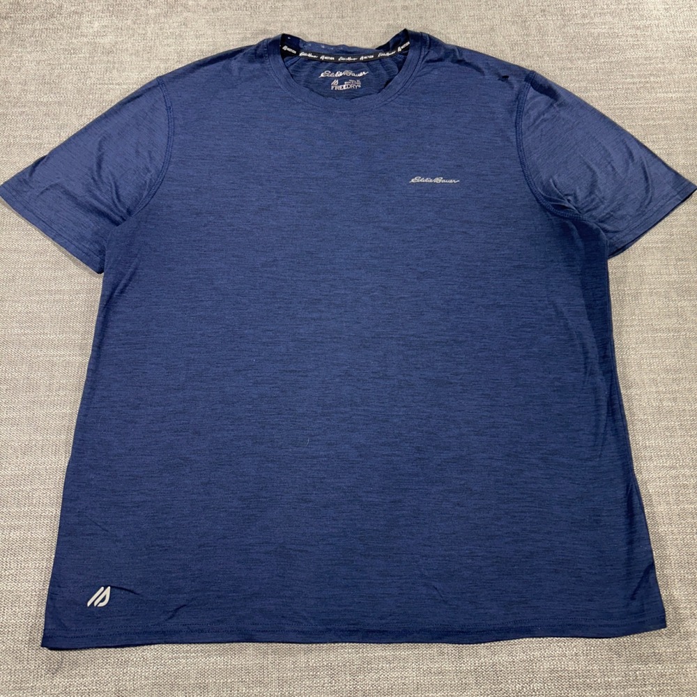 Eddie Bauer Motion FreeDry T-Shirt Mens XL Blue Excellent Heathered Performance